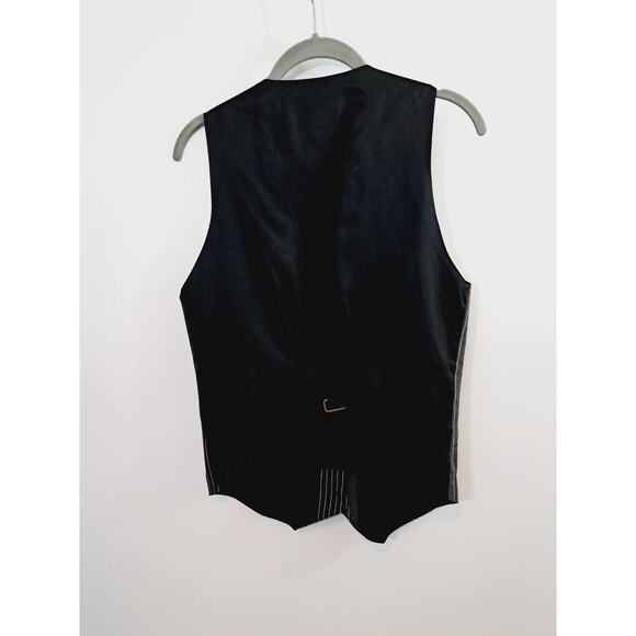 Mevisto Vintage Women's Gray Black Stripe Button-up Vest In Size 6 - Picture 2 of 6